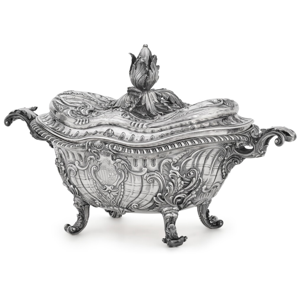 View full screen - View 1 of Lot 105. A George III silver soup tureen, Benjamin Smith II & Benjamin Smith junr., London, 1816.