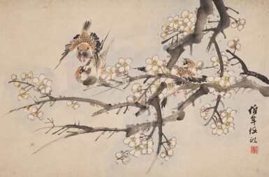 View full screen - View 1 of Lot 212. Ren Yi, Birds and Flowers.