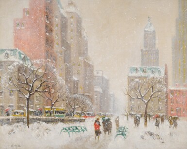 View full screen - View 1 of Lot 33. GUY CARLETON WIGGINS | CHRISTMAS EVE IN NEW YORK.
