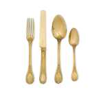 Philippe, Count of Flanders: A group of French silver-gilt flatware, the majority Emile Puiforcat, Paris, early 20th century