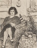 Seated Woman in an Interior with Flowers