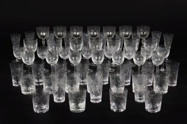 View full screen - View 1 of Lot 1048. An Engraved and Cut Glass Part-Table Service, 20th Century.