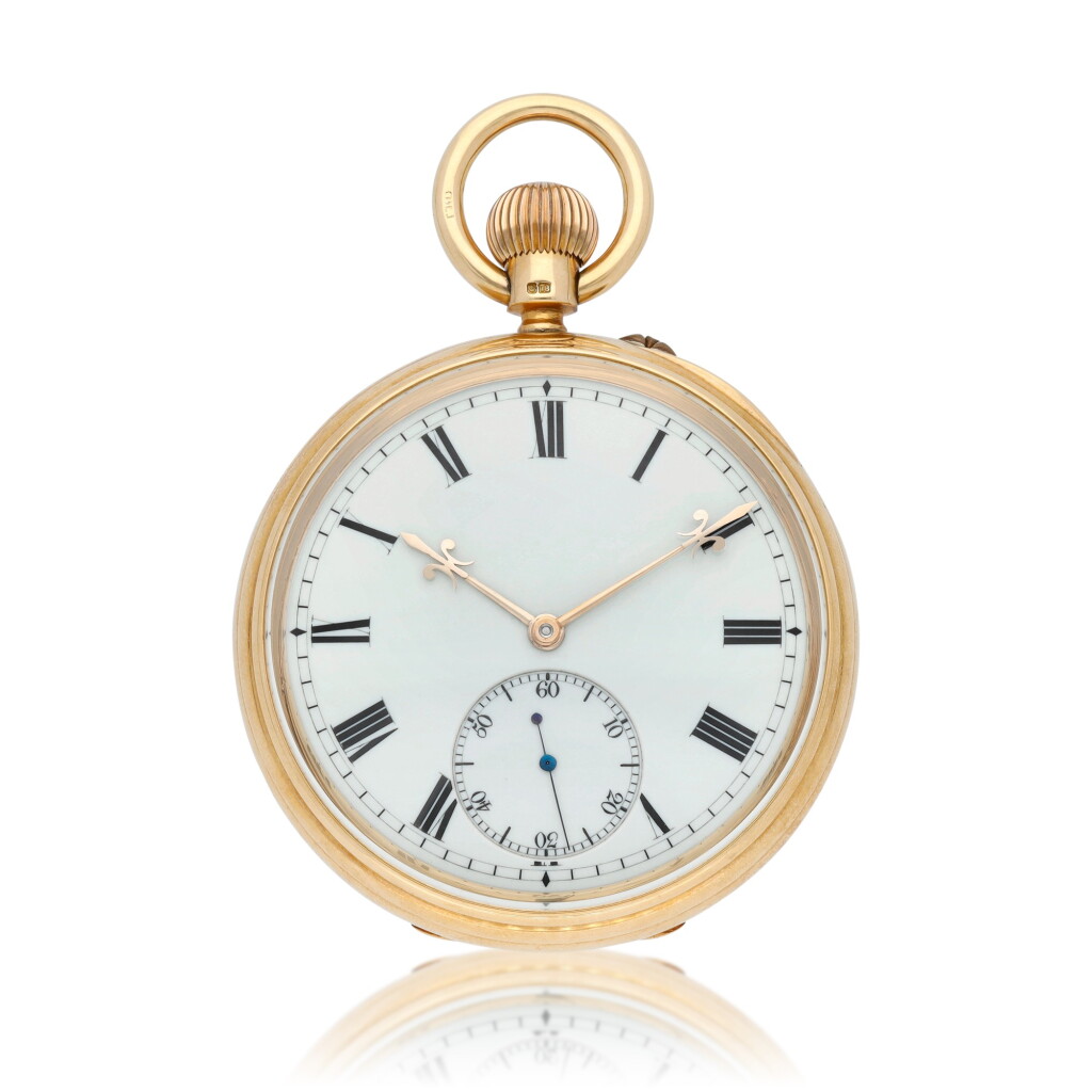 View full screen - View 1 of Lot 141. Leonard Hall, Louth No. 37987 A gold open-faced keyless lever six-minute flying tourbillon watch 1910.