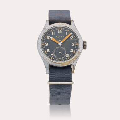 View full screen - View 1 of Lot 424. Grand Prix ‘WWW' 'Dirty Dozen' | A stainless steel wristwatch, Issued to the Royal British Air Force, Circa 1945.