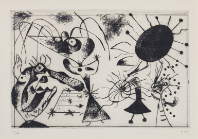 View full screen - View 1 of Lot 71. JOAN MIRÓ | SÉRIE NOIRE ET ROUGE: ONE PLATE (DUPIN 33).