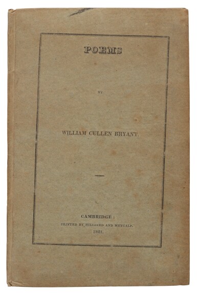 View full screen - View 1 of Lot 10. Bryant, William Cullen | William Cullen Bryant's first major book..