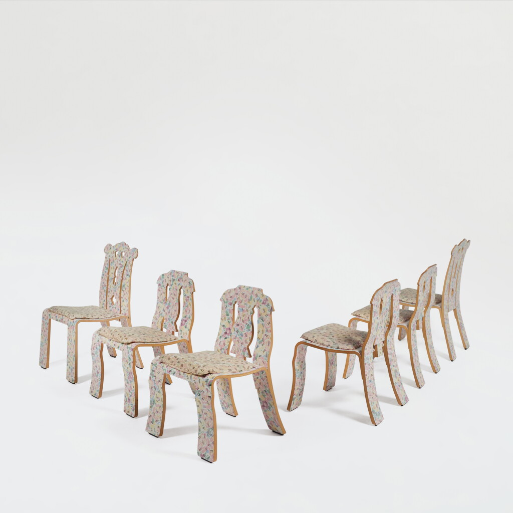 View full screen - View 1 of Lot 131. Two "Chippendale" Chairs and Four "Empire" Chairs.