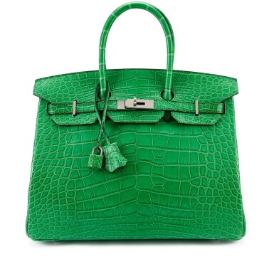 View full screen - View 1 of Lot 7741. Vert Cactus Matte Alligator Birkin 35 Palladium Hardware, 2014.