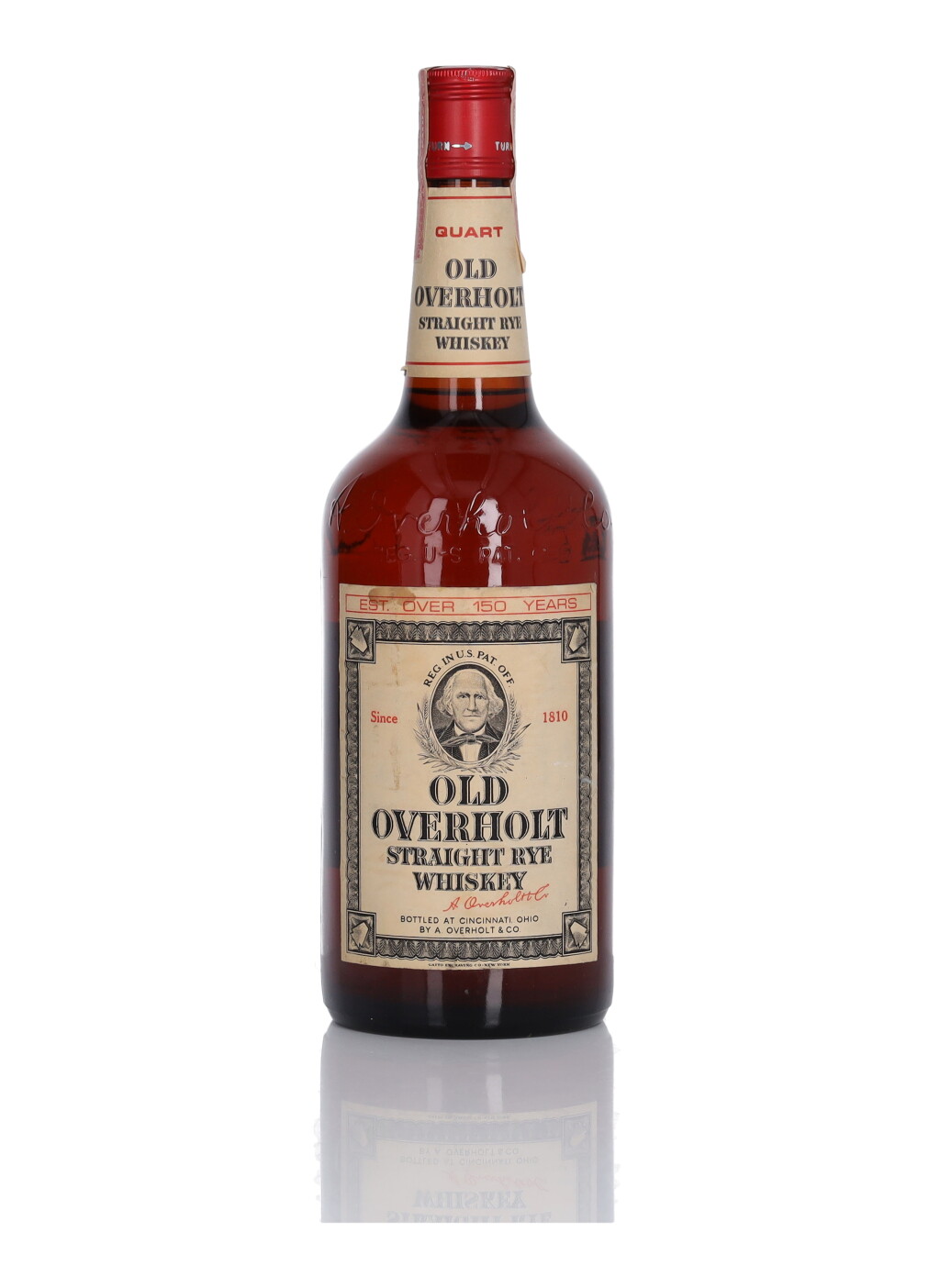 View full screen - View 1 of Lot 279. Old Overholt Straight Rye Whiskey 86 Proof NV (1 Bottle Quart).