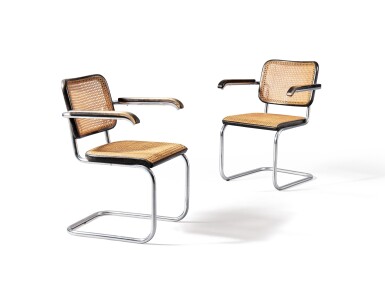 View full screen - View 1 of Lot 20. Pair of armchairs, model B 64, 1928 .