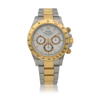 View full screen - View 1 of Lot 509. 'Zenith' Daytona, Ref. 16523 Stainless steel and yellow gold chronograph wristwatch with bracelet Circa 1999.