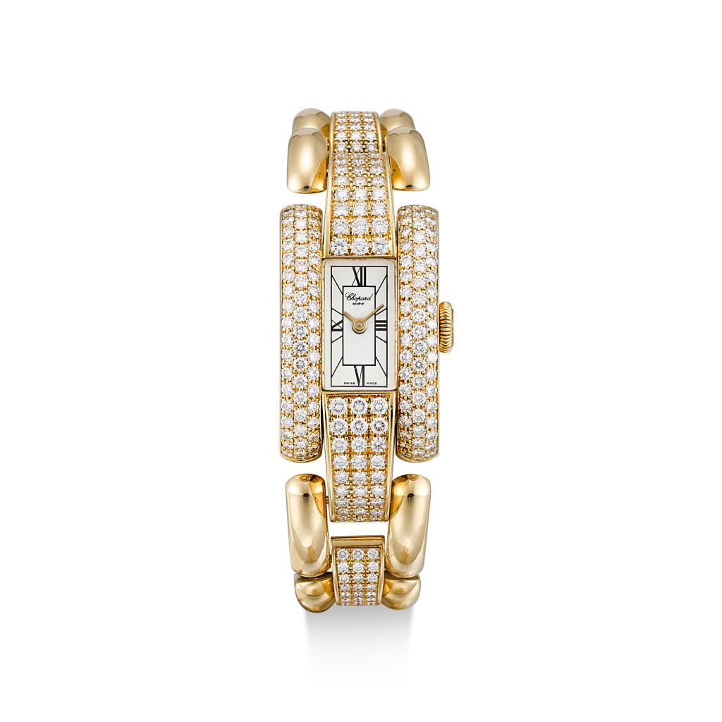 View full screen - View 1 of Lot 157. CHOPARD | LA STRADA, REFERENCE 433 1, A YELLOW GOLD AND DIAMOND-SET BRACELET WATCH, CIRCA 1995.
