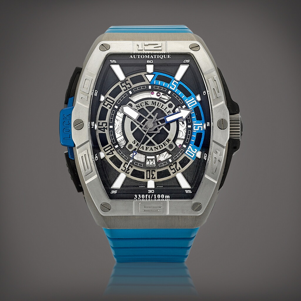View full screen - View 1 of Lot 8850. Skafander, Reference SKF 46 DV SC DT | A titanium semi-skeletonised wristwatch with inner rotating bezel and date, Circa 2021 | Skafander 型號SKF 46 DV SC DT | 鈦金屬半鏤空腕錶,備内轉錶圈及日期顯示,約2021年製.