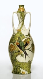 ROZENBURG | TWO-HANDLED "CACTUS AND BIRD" VASE