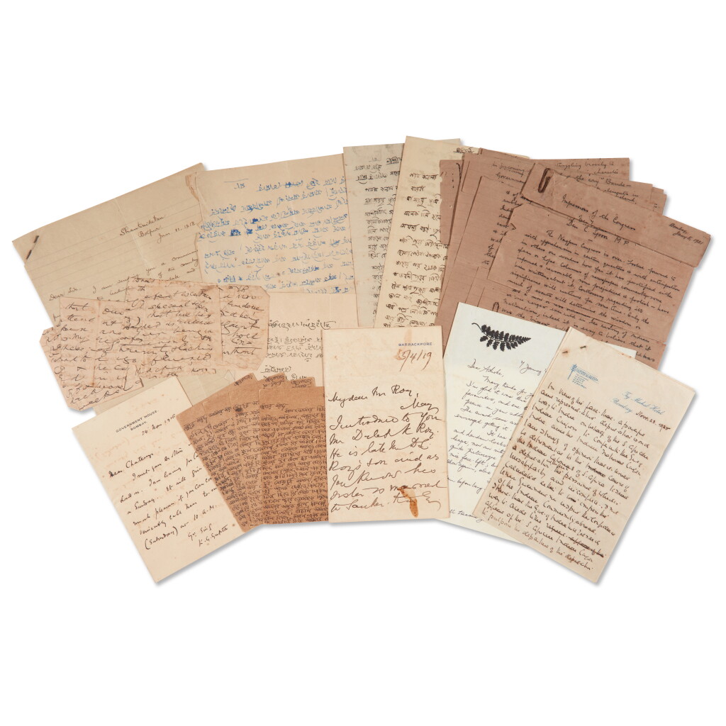 View full screen - View 1 of Lot 185. M.K. Gandhi | autograph letter signed, to A.C. Chatterjee, 10 August 1929; and 16 related letters.