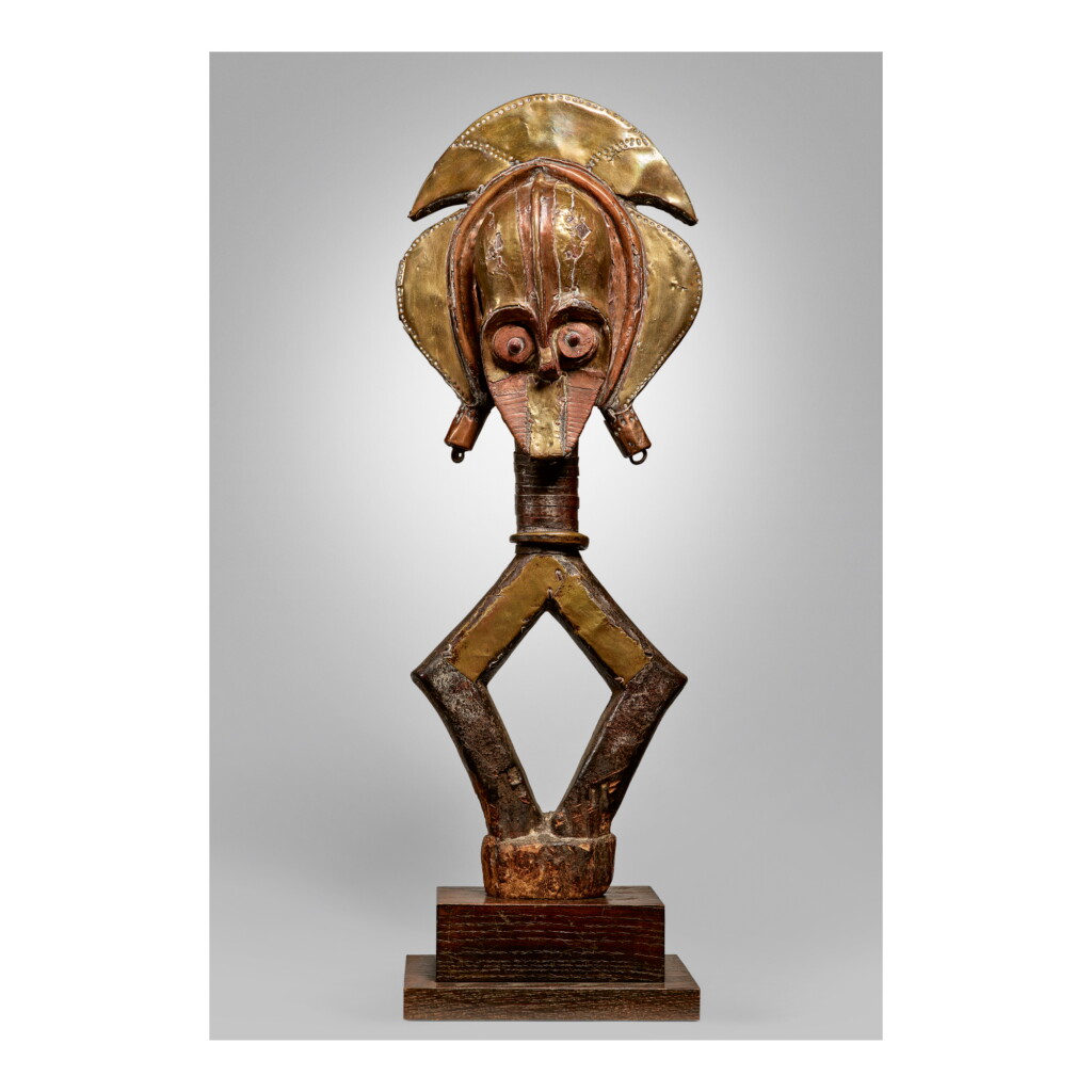 View full screen - View 1 of Lot 17. KOTA-OBAMBA RELIQUARY FIGURE BY THE SEBE RIVER MASTER OF THE SKULL HEAD, GABON.