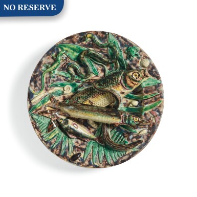 View full screen - View 1 of Lot 322. A French Pottery Palissy-Style Trompe L’oeil Circular Dish, Second-Half 19th Century.