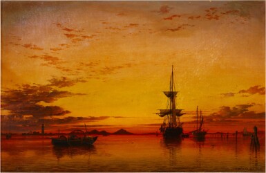 View full screen - View 1 of Lot 204. Sunset on the Laguna of Venice.