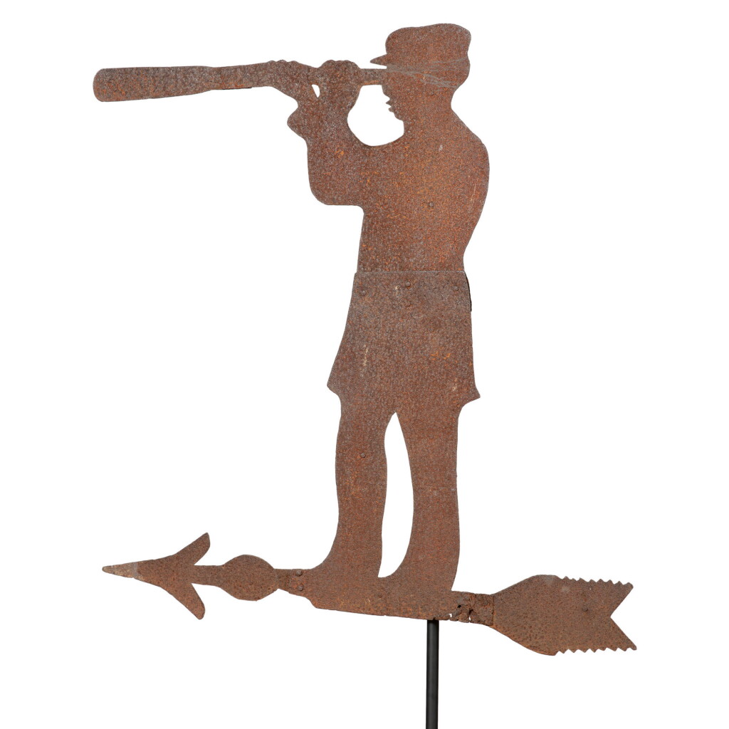 View full screen - View 1 of Lot 17. VERY RARE SHEET IRON SEA CAPTAIN WEATHERVANE, PROBABLY MASSACHUSETTS, CIRCA 1900.