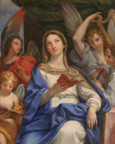 View full screen - View 1 of Lot 180. The Madonna reading, surrounded by musical angels.