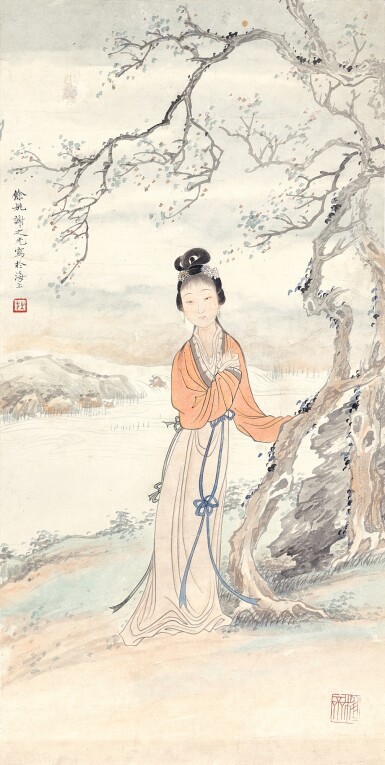 View full screen - View 1 of Lot 3131. 謝之光 樹下娉婷 | Xie Zhiguang, Beauty under the Tree.