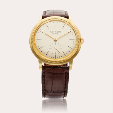 View full screen - View 1 of Lot 670. Reference 3454 Calatrava | A yellow gold automatic wristwatch, Circa 1965.