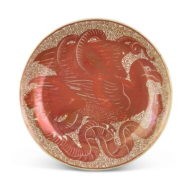 View full screen - View 1 of Lot 4. A William de Morgan ruby lustre dish, circa 1885.