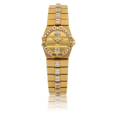 View full screen - View 1 of Lot 562. CHOPARD | ST MORITZ, REF 5156, YELLOW GOLD AND DIAMOND-SET BRACELET WATCH CIRCA 1985.