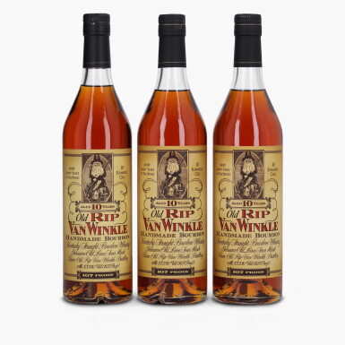 View full screen - View 1 of Lot 2142. Old Rip Van Winkle 10 Year Old 107 Proof NV (3 Bottles 75cl).