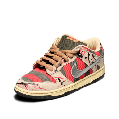 View full screen - View 1 of Lot 770. Nike SB Dunk Low Premium ‘Freddy Krueger’ Left Shoe Prototype | US 9.