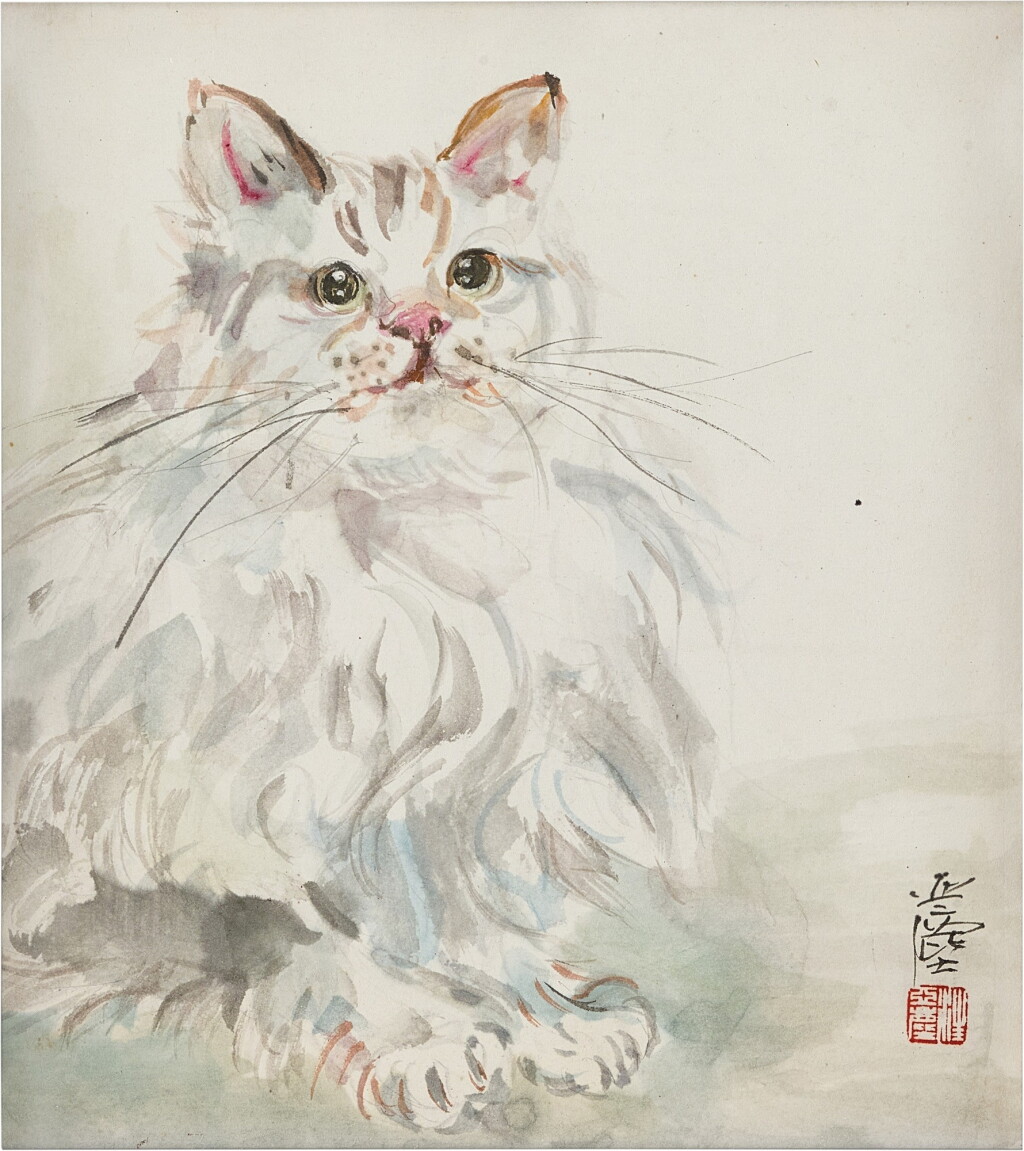 View full screen - View 1 of Lot 537. Wang Yachen 汪亞塵 | Cat 小貓.
