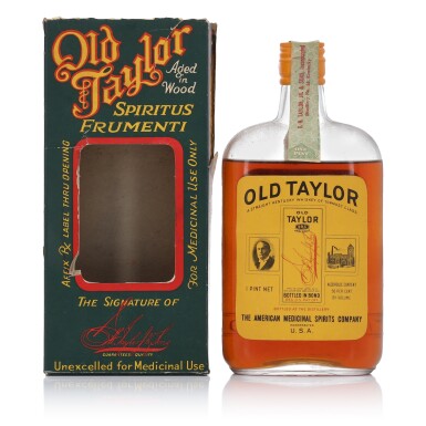View full screen - View 1 of Lot 806. Old Taylor Bottled in Bond 100 Proof 1916 (1 Bottle Pint).