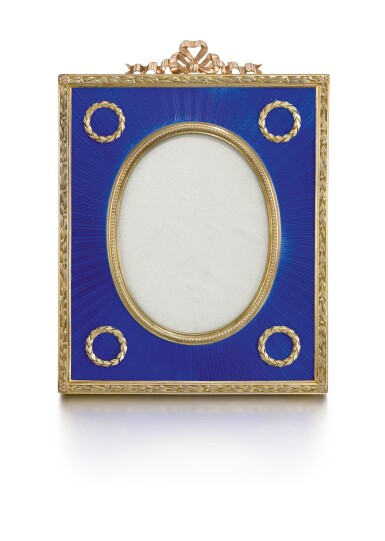 View full screen - View 1 of Lot 254. A Fabergé silver-gilt and enamel frame, workmaster Michael Perchin, St Petersburg, 1896-1903.