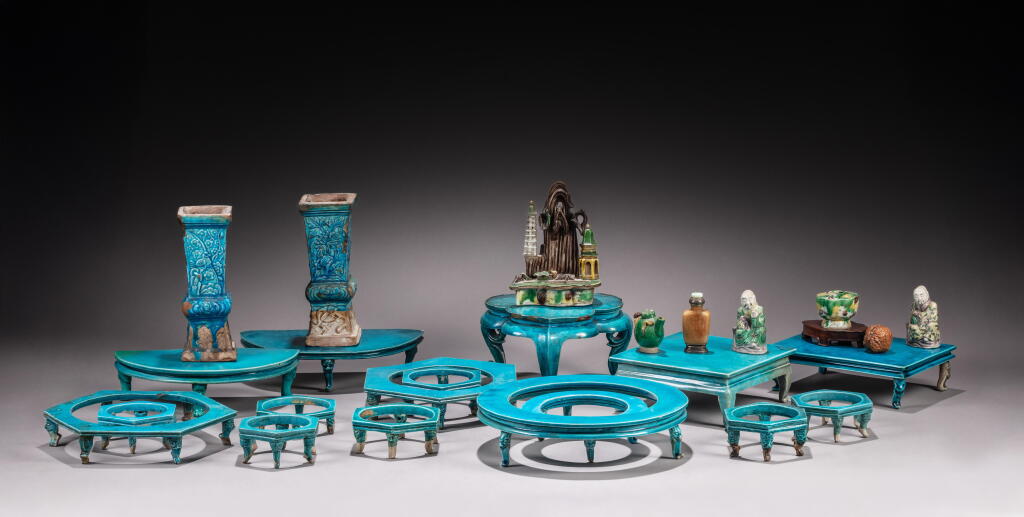 View full screen - View 1 of Lot 157. A group of eighteen turquoise-glazed wares, 17th - 18th century.