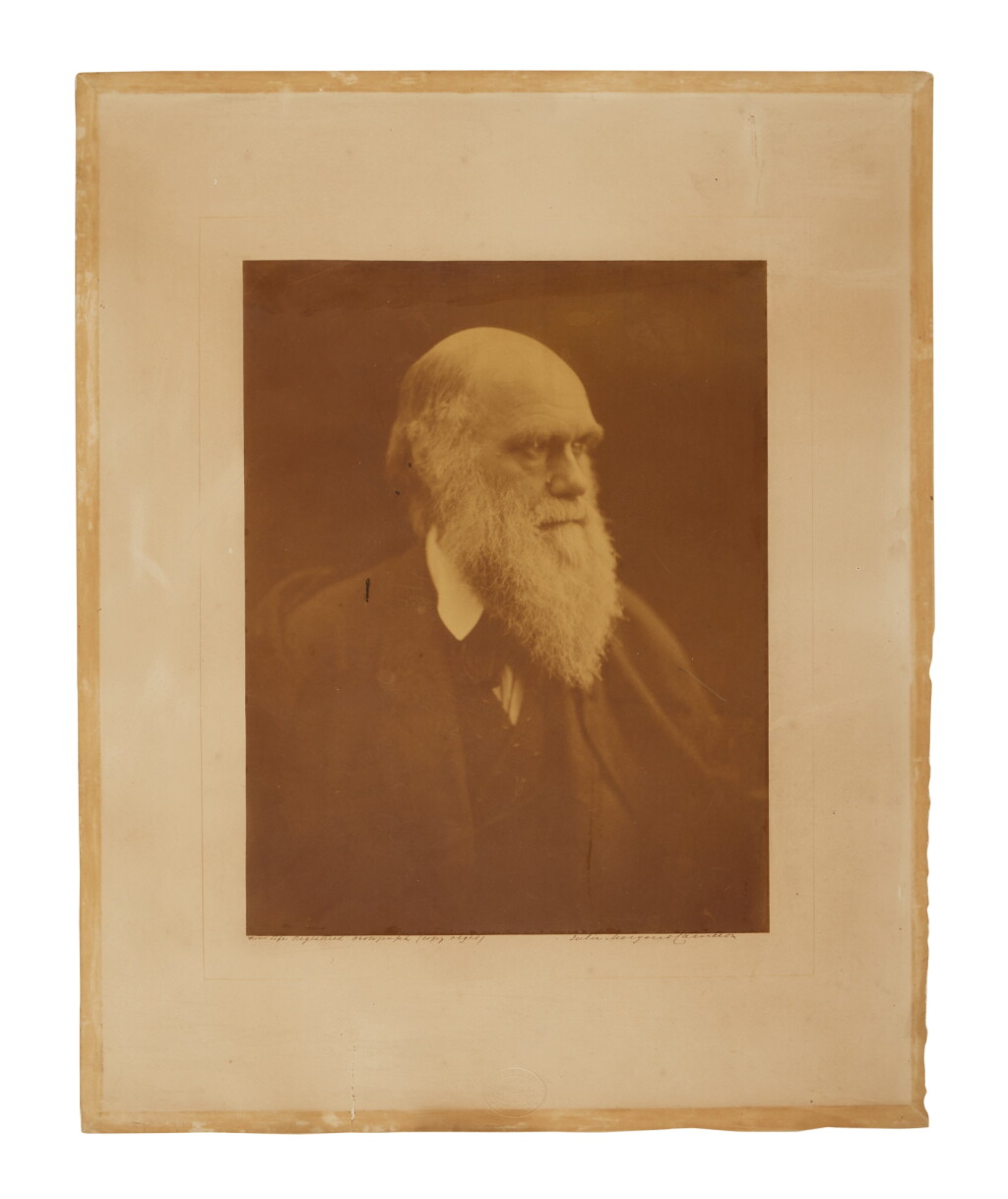 View full screen - View 1 of Lot 1030. (Darwin, Charles) — Julia Margaret Cameron | The rarest of Cameron’s portraits of Darwin.