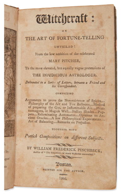 View full screen - View 1 of Lot 499. Pinchbeck, William Frederick | One of the first books on conjuring to be published in the United States.