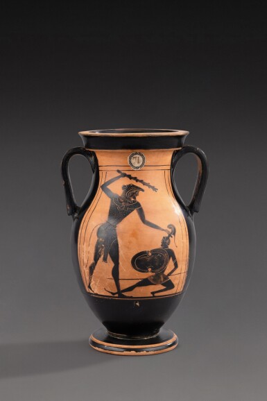 View full screen - View 1 of Lot 138. A Black-Figured Amphora, circa 550-500 B.C. .