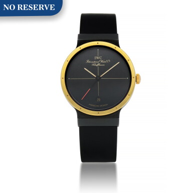 View full screen - View 1 of Lot 569. IWC | PORSCHE DESIGN PVD-COATED STAINLESS STEEL AND YELLOW GOLD WRISTWATCH WITH DATE CIRCA 1985 .