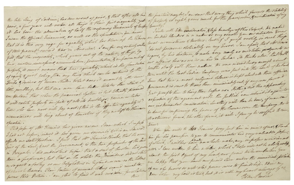 View full screen - View 1 of Lot 120. BURKE, EDMUND | Autograph letter signed ("Edm Burke").
