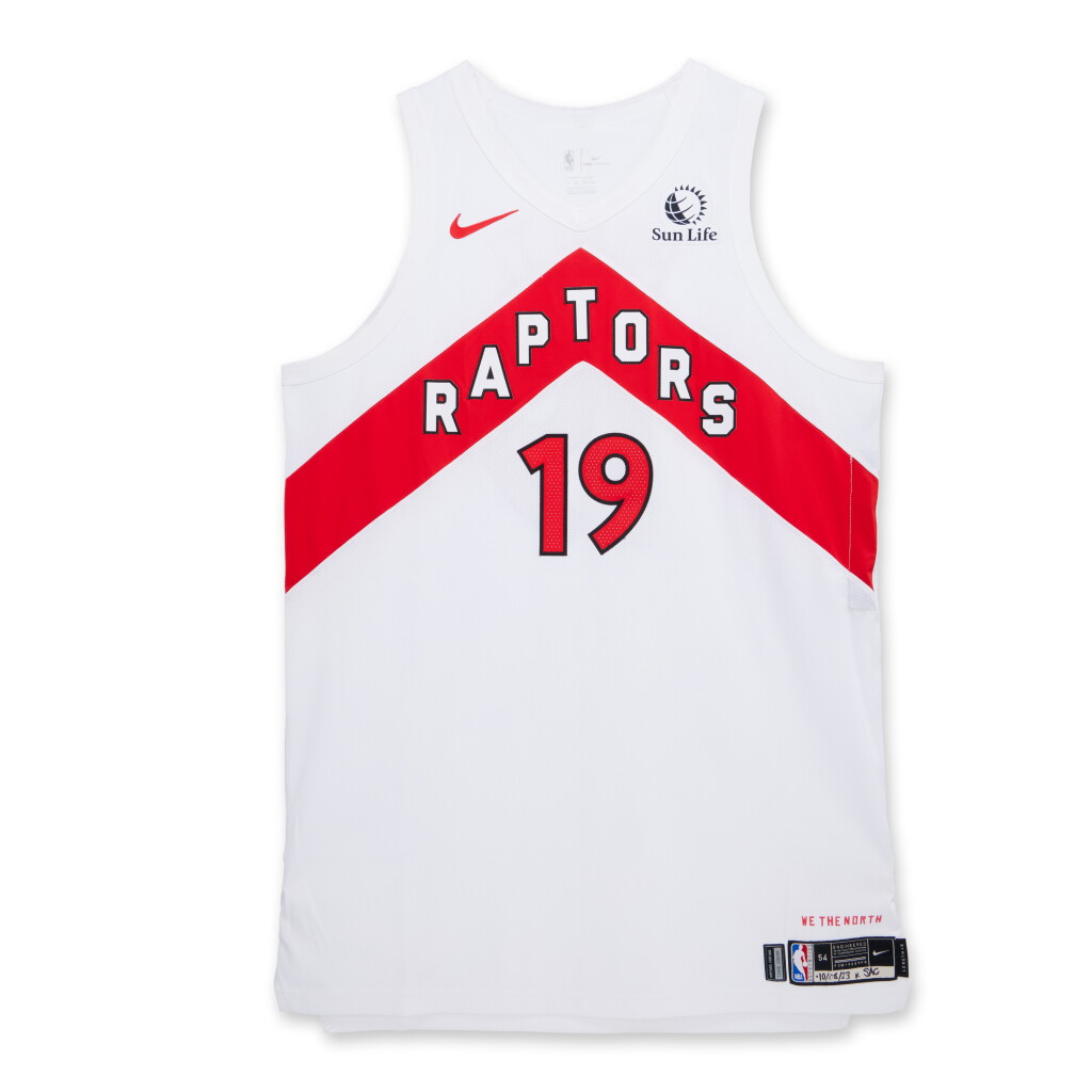 View full screen - View 1 of Lot 134. Jakob Poeltl Toronto Raptors 2023-2024 Game Worn Association Edition Jersey .