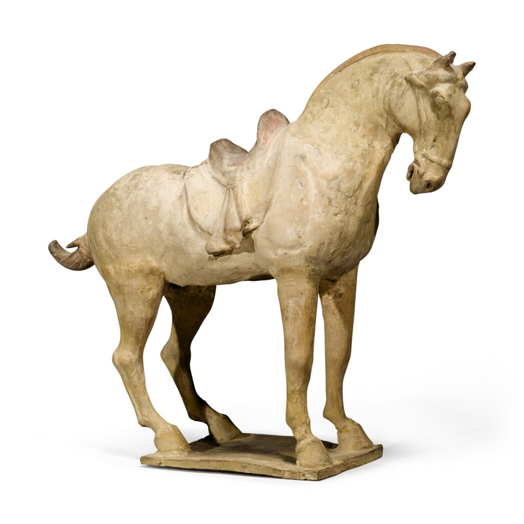 View full screen - View 1 of Lot 105. A painted pottery figure of a horse, Tang dynasty.