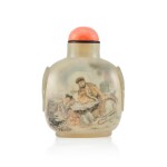 An Inside-Painted Agate Snuff Bottle By Wang Xisan, Dated Wuwu Year, Corresponding to 1978 | 戊午(1978年) 王習三作瑪瑙內畫鼻煙壺 《戊午秋月王習三作》款