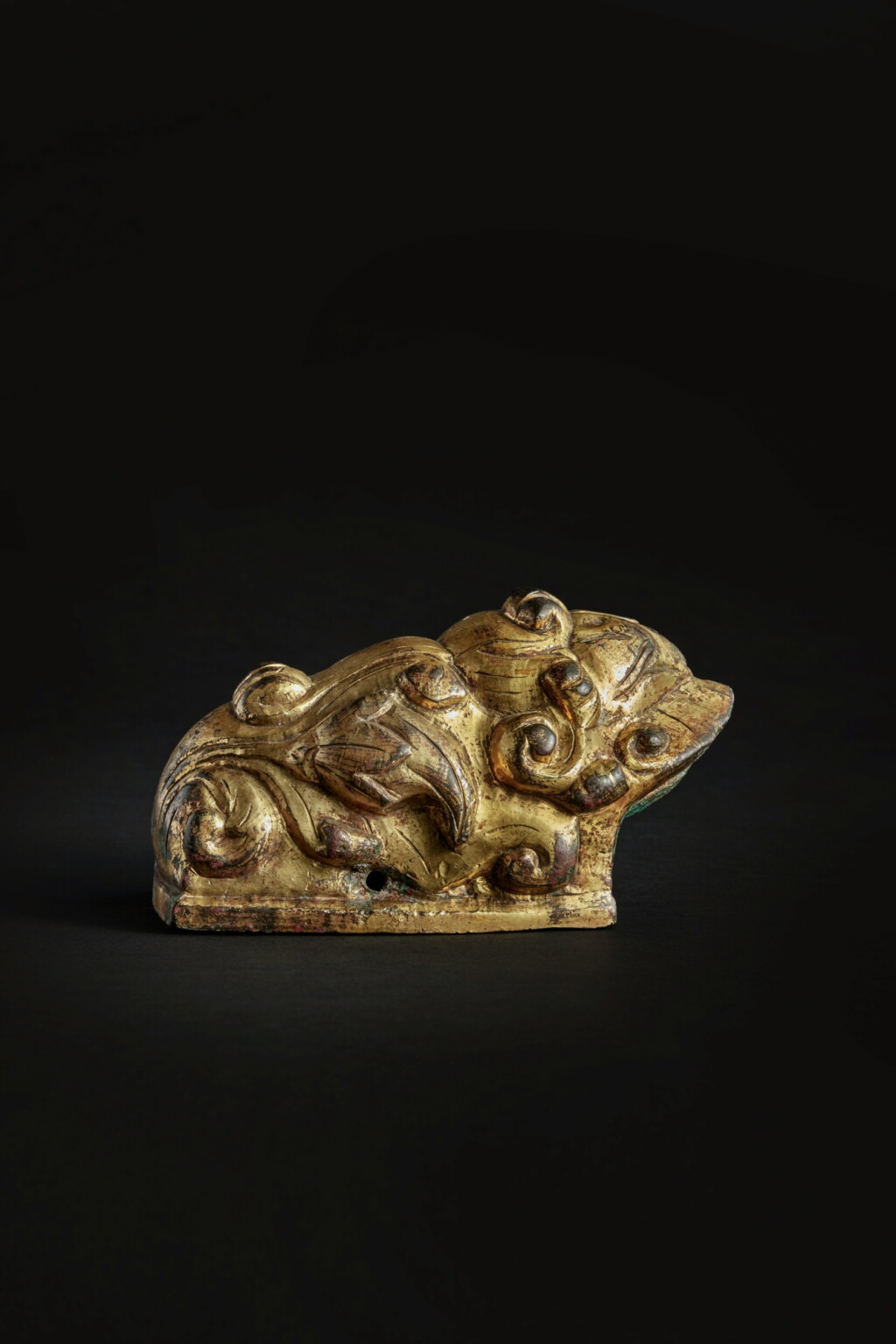 View full screen - View 1 of Lot 59. A very rare gilt-bronze 'lotus' fitting, Han - Tang dynasty.