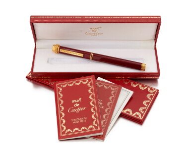 View full screen - View 1 of Lot 173. CARTIER | GOLD PLATED DIAMOND PEN (PENNA PLACCATA ORO CON DIAMANTI).