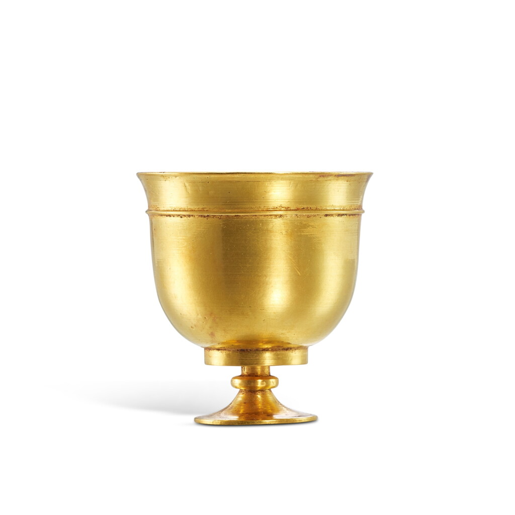 View full screen - View 1 of Lot 309. A rare gold stem cup, Tang dynasty 唐 金高足盃.