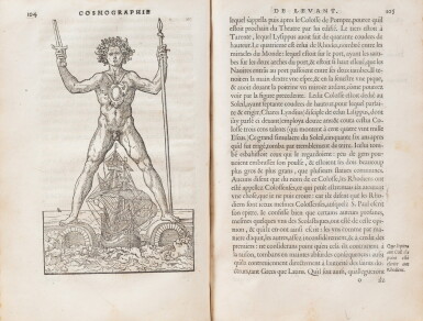 View full screen - View 1 of Lot 116. Cosmographie de Levant. Lyon, 1554. Rare édition originale de ce voyage au Levant entre 1549 et 1562..
