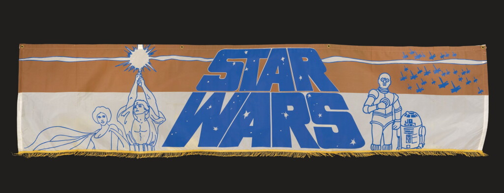 View full screen - View 1 of Lot 15. STAR WARS, SILK SCREEN BANNER, US, 1977.