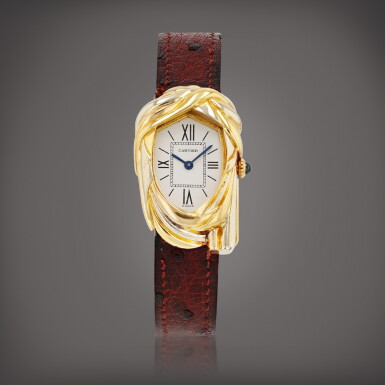 View full screen - View 1 of Lot 101. 'Cheich' Montre bracelet mécanique unique en or jaune | Unique yellow gold mechanical wristwatch Vers 1983 | Circa 1983 .