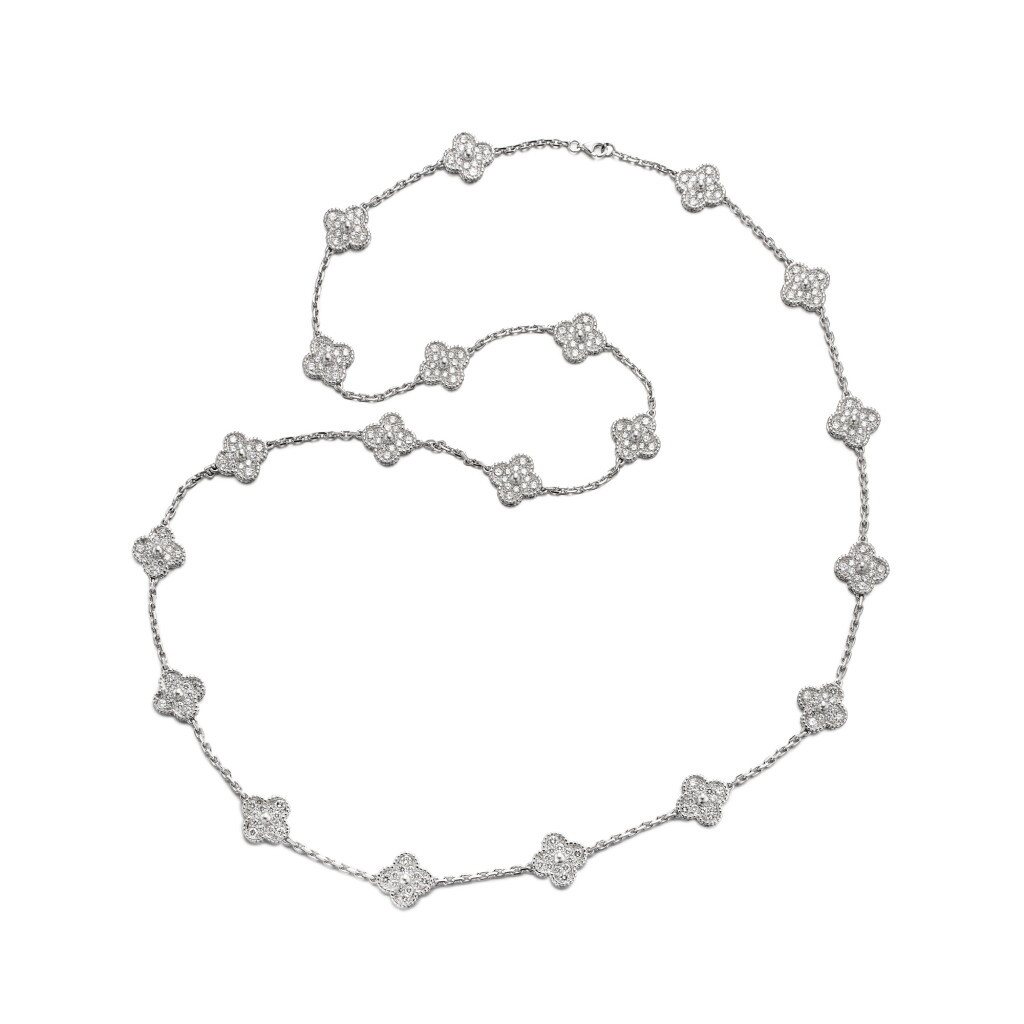 View full screen - View 1 of Lot 1725. ‘Vintage Alhambra’ Diamond Necklace | 梵克雅寶 | ‘Vintage Alhambra’ 鑽石 項鍊.