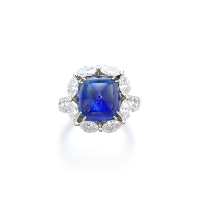 View full screen - View 1 of Lot 826. Sapphire and diamond ring.